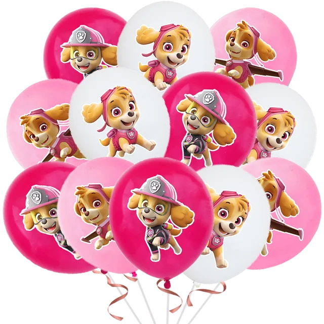 Roze Skye Paw Patrol Verjaardagsfeestje Decoratie Kinderdouche Jongens Meisjes Serviesbenodigdheden Tafelkleed Ballon Taart Topper Stro
