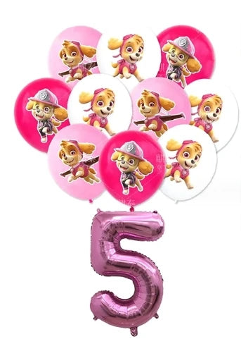 Roze Skye Paw Patrol Verjaardagsfeestje Decoratie Kinderdouche Jongens Meisjes Serviesbenodigdheden Tafelkleed Ballon Taart Topper Stro