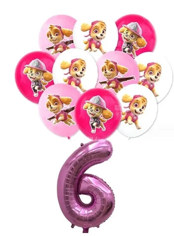 Roze Skye Paw Patrol Verjaardagsfeestje Decoratie Kinderdouche Jongens Meisjes Serviesbenodigdheden Tafelkleed Ballon Taart Topper Stro