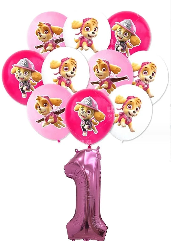 Roze Skye Paw Patrol Verjaardagsfeestje Decoratie Kinderdouche Jongens Meisjes Serviesbenodigdheden Tafelkleed Ballon Taart Topper Stro