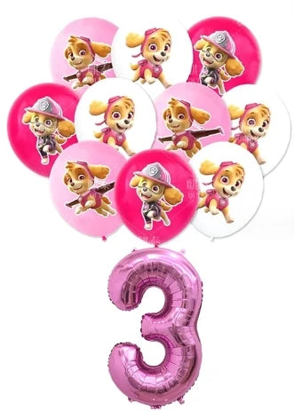 Roze Skye Paw Patrol Verjaardagsfeestje Decoratie Kinderdouche Jongens Meisjes Serviesbenodigdheden Tafelkleed Ballon Taart Topper Stro