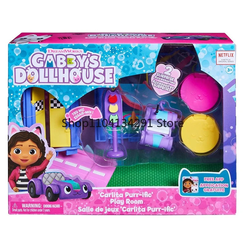 Gabby's Dollhouse Toys Baby Box Cat Craft-A-Riffic Room Gabby Magic House Deluxe Figure Playhouse Set Girl Play House Toys Gifts
