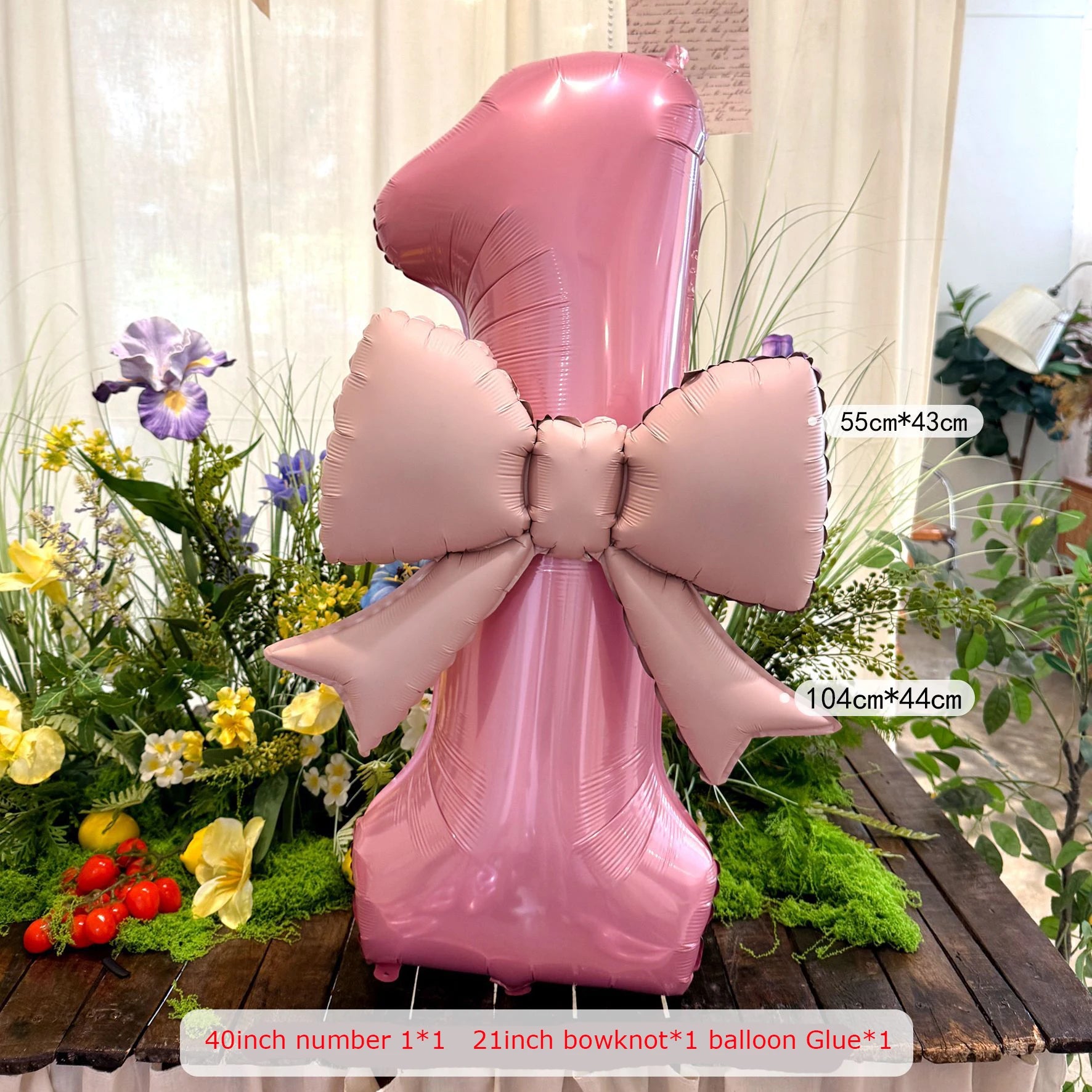2pcs 40inch Pink Bowknot Number Foil Balloons Wedding Birthday Party Decoration Anniversary Decor Photo Props Party Supplies