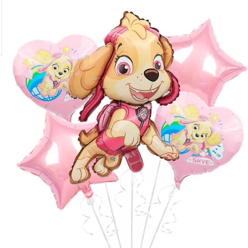 Roze Skye Paw Patrol Verjaardagsfeestje Decoratie Kinderdouche Jongens Meisjes Serviesbenodigdheden Tafelkleed Ballon Taart Topper Stro