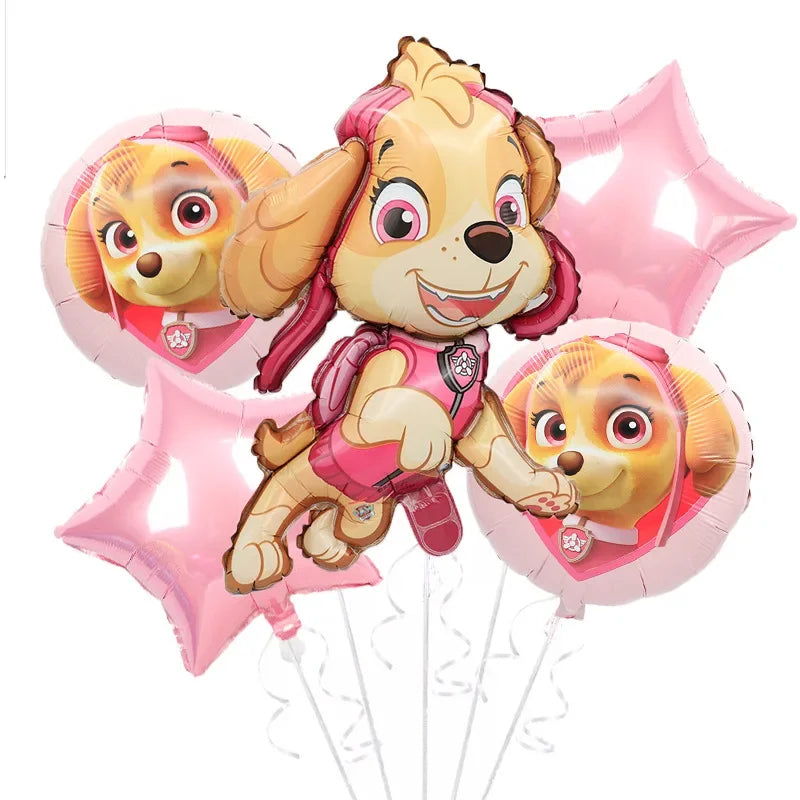 Roze Skye Paw Patrol Verjaardagsfeestje Decoratie Kinderdouche Jongens Meisjes Serviesbenodigdheden Tafelkleed Ballon Taart Topper Stro