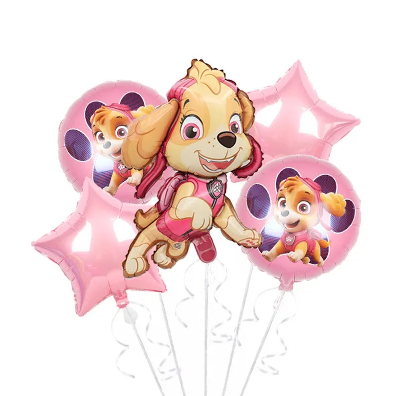 Roze Skye Paw Patrol Verjaardagsfeestje Decoratie Kinderdouche Jongens Meisjes Serviesbenodigdheden Tafelkleed Ballon Taart Topper Stro