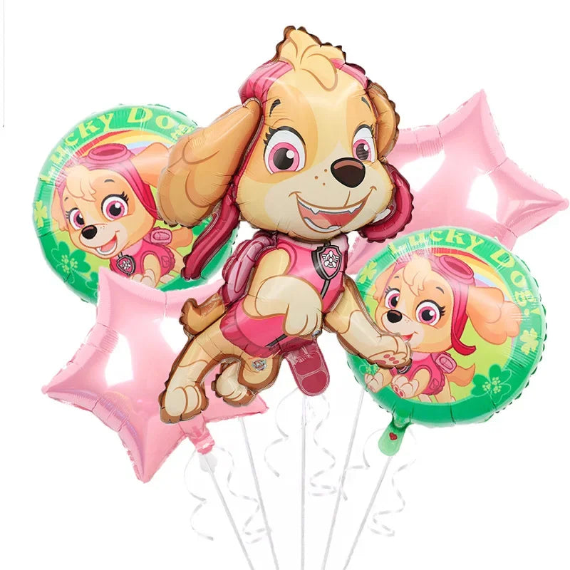Roze Skye Paw Patrol Verjaardagsfeestje Decoratie Kinderdouche Jongens Meisjes Serviesbenodigdheden Tafelkleed Ballon Taart Topper Stro