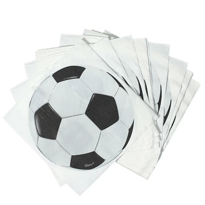 Voetbal Thema Verjaardagsfeestje Decoratie Servies Set Ballon Kit Voetbal Party Jongen Meisje kind Gunsten Banner Achtergrond Cup Plaat