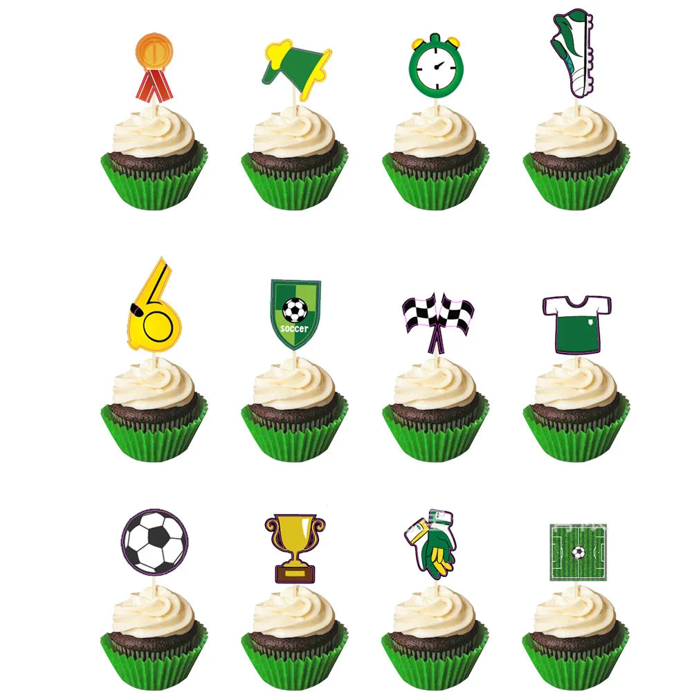 Voetbal Thema Verjaardagsfeestje Decoratie Servies Set Ballon Kit Voetbal Party Jongen Meisje kind Gunsten Banner Achtergrond Cup Plaat