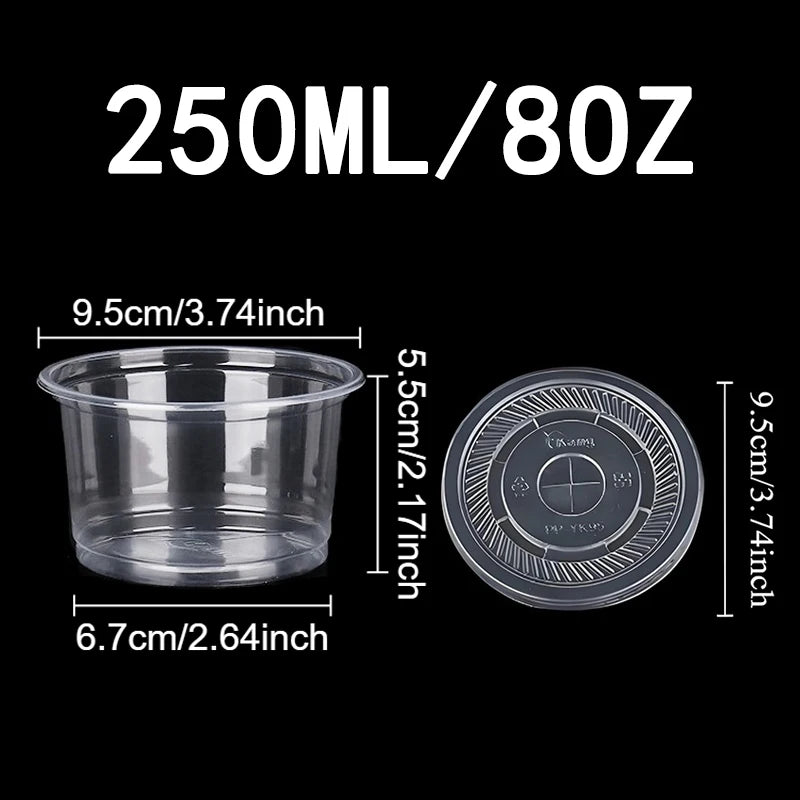 50 STUKS Wegwerp Transparante Plastic Bekers Dome Platte Deksels Melk Thee Kopjes Kommen Vruchtensap Koffie Ijs Taart Container