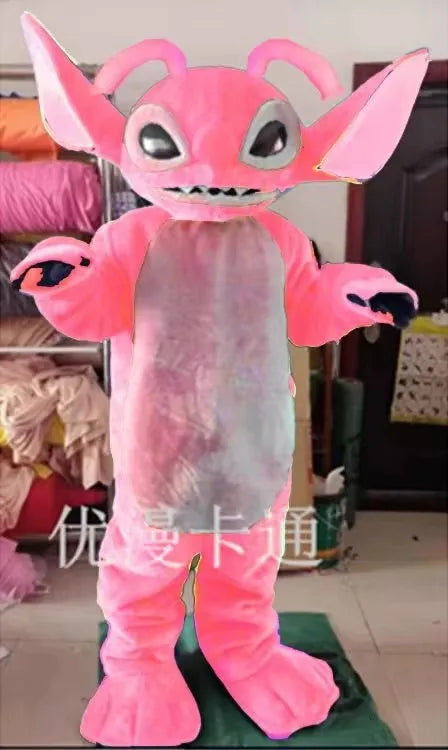 2026 Hoge kwaliteit roze Lilo & Stitch stripfiguur mascottekostuum Disney reclame fancy dress dier carnaval