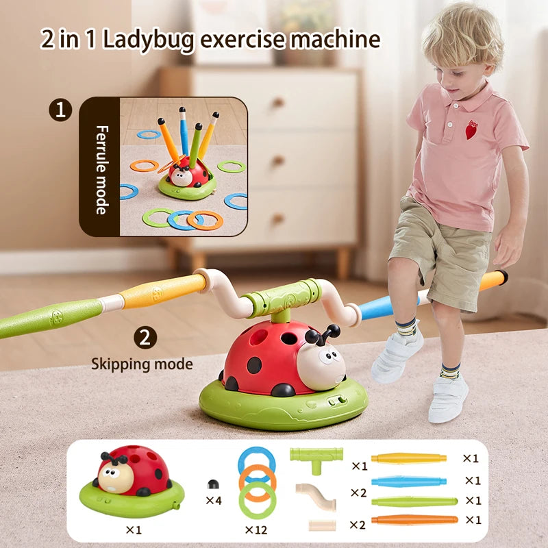 Lieveheersbeestje Sport Entertainment Spel Speelgoed Multifunctionele touwtjespringen Machine Beentje Sprong Raketwerper Outdoor Educatief