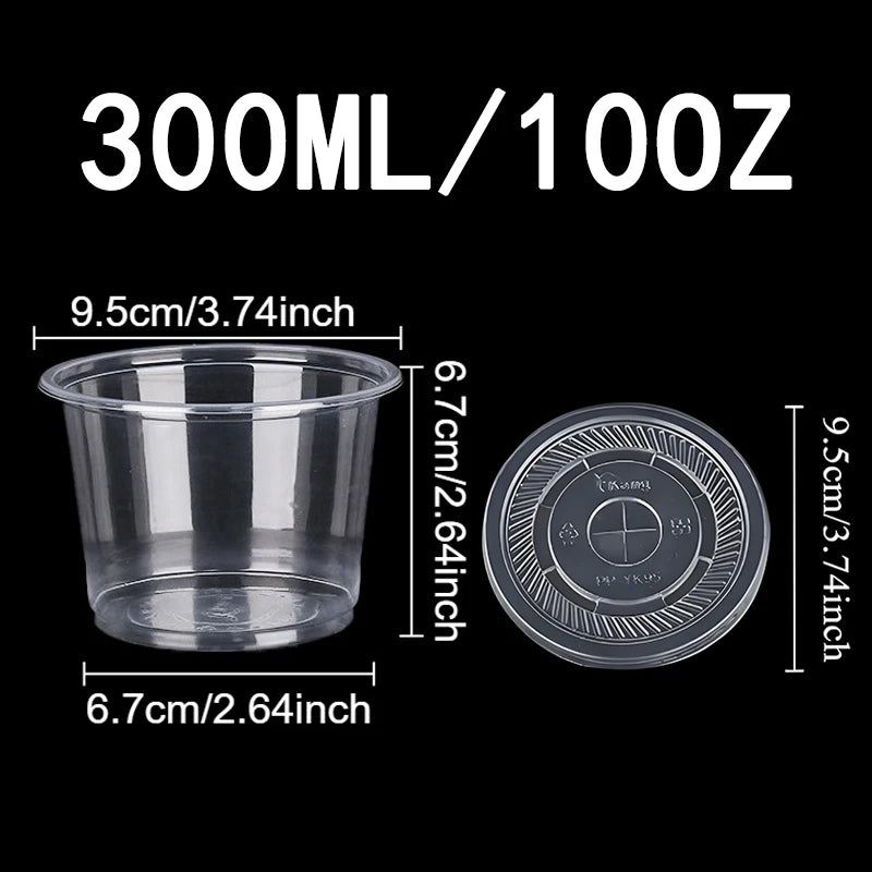 50 STUKS Wegwerp Transparante Plastic Bekers Dome Platte Deksels Melk Thee Kopjes Kommen Vruchtensap Koffie Ijs Taart Container