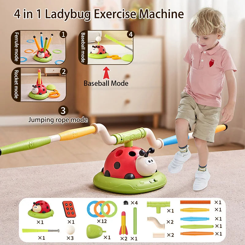 Lieveheersbeestje Sport Entertainment Spel Speelgoed Multifunctionele touwtjespringen Machine Beentje Sprong Raketwerper Outdoor Educatief