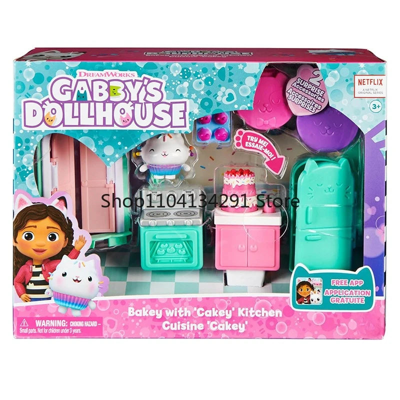 Gabby's Dollhouse Toys Baby Box Cat Craft-A-Riffic Room Gabby Magic House Deluxe Figure Playhouse Set Girl Play House Toys Gifts
