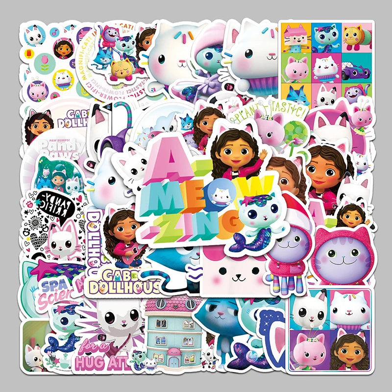 Gabby Dollhouse Birthday Decoration Balloon Tableware Plate Napkin Cup Straw Backdrop Banner for Kids Baby Shower Party Supplies