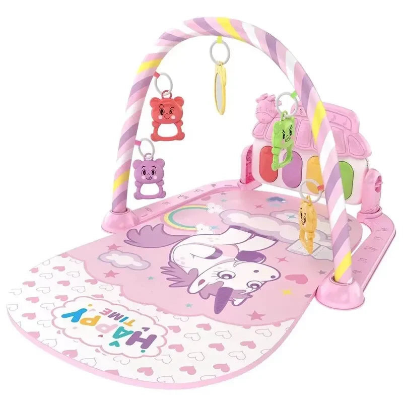Baby 0-1 years old baby fitness stand pedal piano toy newborn music pedal piano fitness equipment bed bell toy