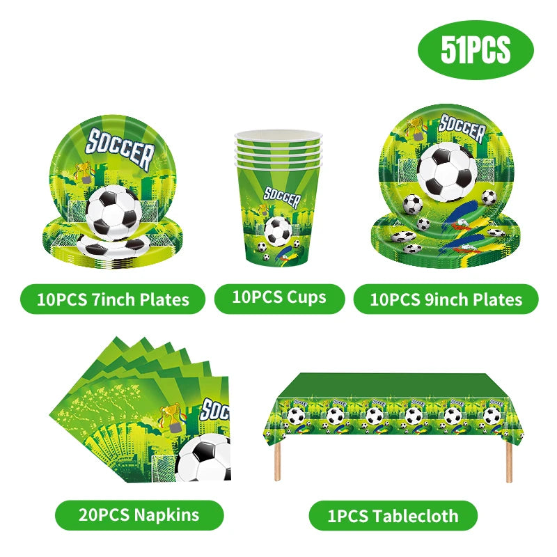 Voetbal Verjaardag Decoraties Voetbal Verjaardag Jongen Tafelkleed Achtergrond Feestartikelen Ballonnen Set Feestartikelen Kinderverjaardag