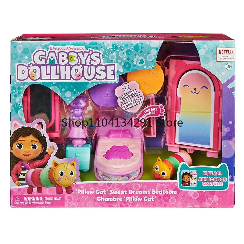 Gabby's Dollhouse Toys Baby Box Cat Craft-A-Riffic Room Gabby Magic House Deluxe Figure Playhouse Set Girl Play House Toys Gifts