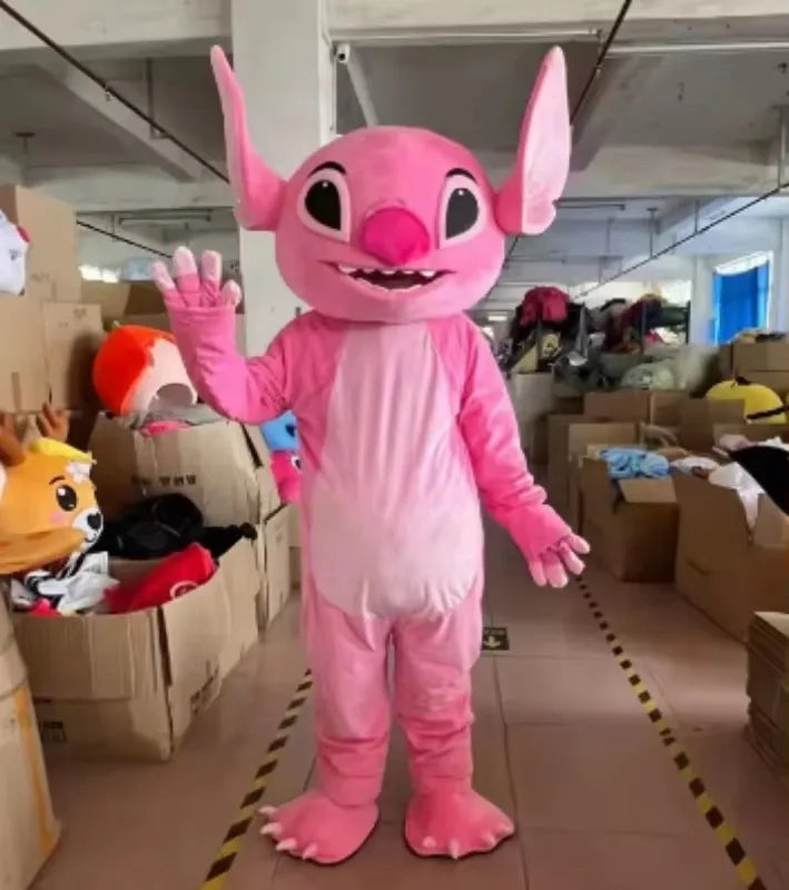 2026 Hoge kwaliteit roze Lilo & Stitch stripfiguur mascottekostuum Disney reclame fancy dress dier carnaval