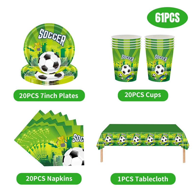Voetbal Verjaardag Decoraties Voetbal Verjaardag Jongen Tafelkleed Achtergrond Feestartikelen Ballonnen Set Feestartikelen Kinderverjaardag