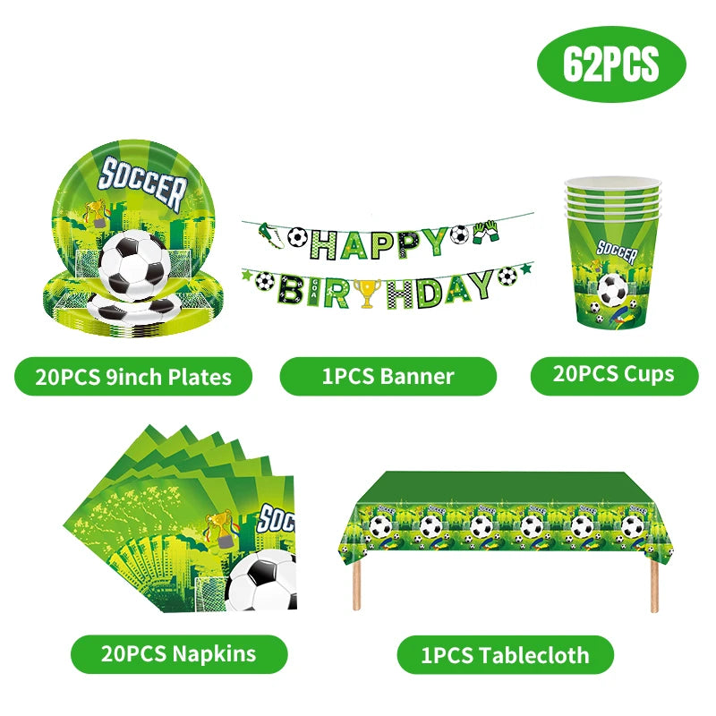 Voetbal Verjaardag Decoraties Voetbal Verjaardag Jongen Tafelkleed Achtergrond Feestartikelen Ballonnen Set Feestartikelen Kinderverjaardag