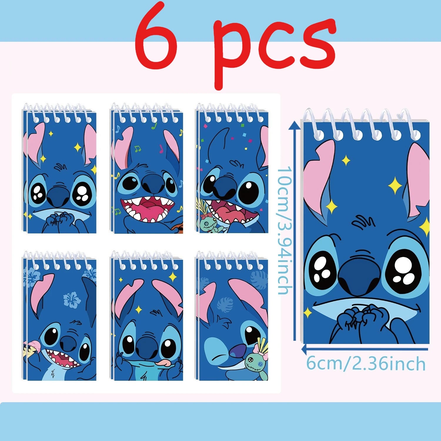 12pcs Stitch and Angel Children's Notebook and Ballpoint Pen Stationery Set, Spiral Notebook, Notepad, Birthday Gift