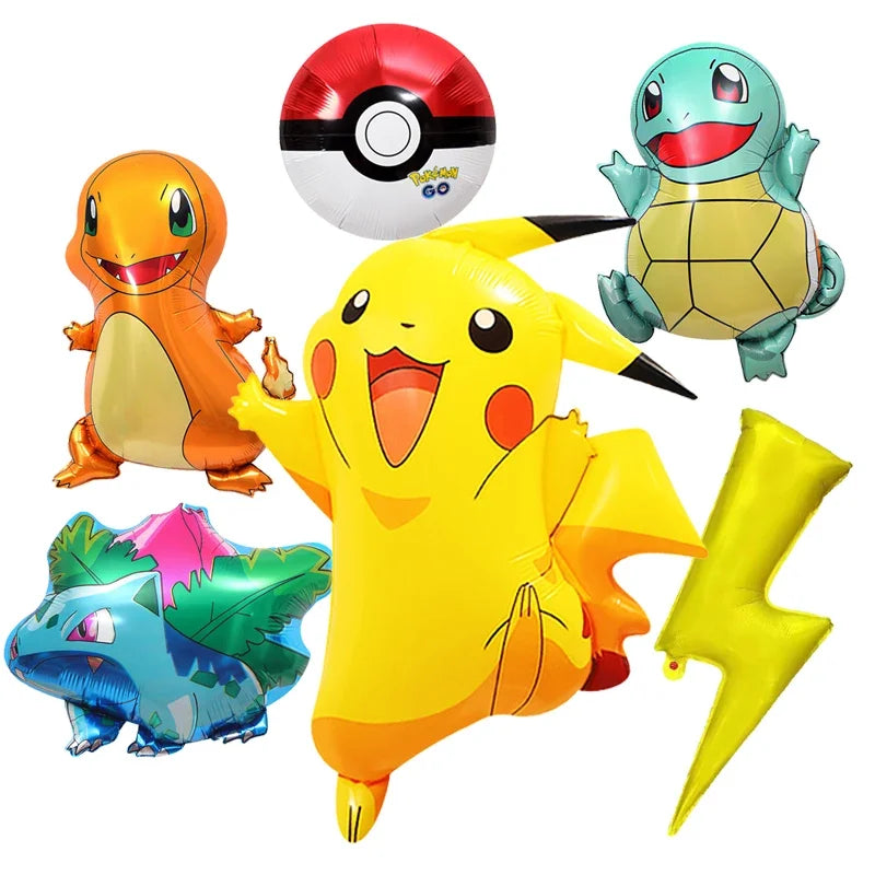 Pokemon balloon Pikachu Squirtle Bulbasaur Pikachu Human figure Aluminum balloon Decoration Supplies Kids Birthday Party Gift