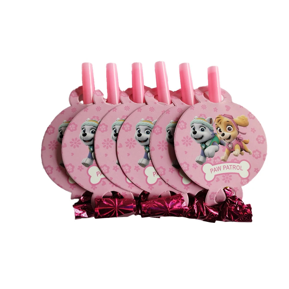 Roze Skye Paw Patrol Verjaardagsfeestje Decoratie Kinderdouche Jongens Meisjes Serviesbenodigdheden Tafelkleed Ballon Taart Topper Stro