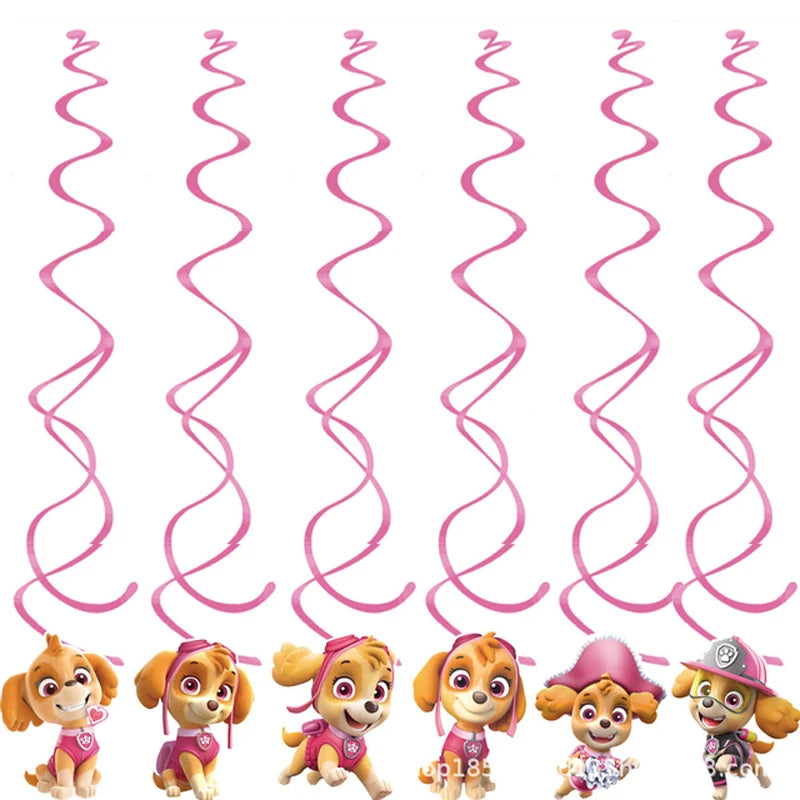 Roze Skye Paw Patrol Verjaardagsfeestje Decoratie Kinderdouche Jongens Meisjes Serviesbenodigdheden Tafelkleed Ballon Taart Topper Stro