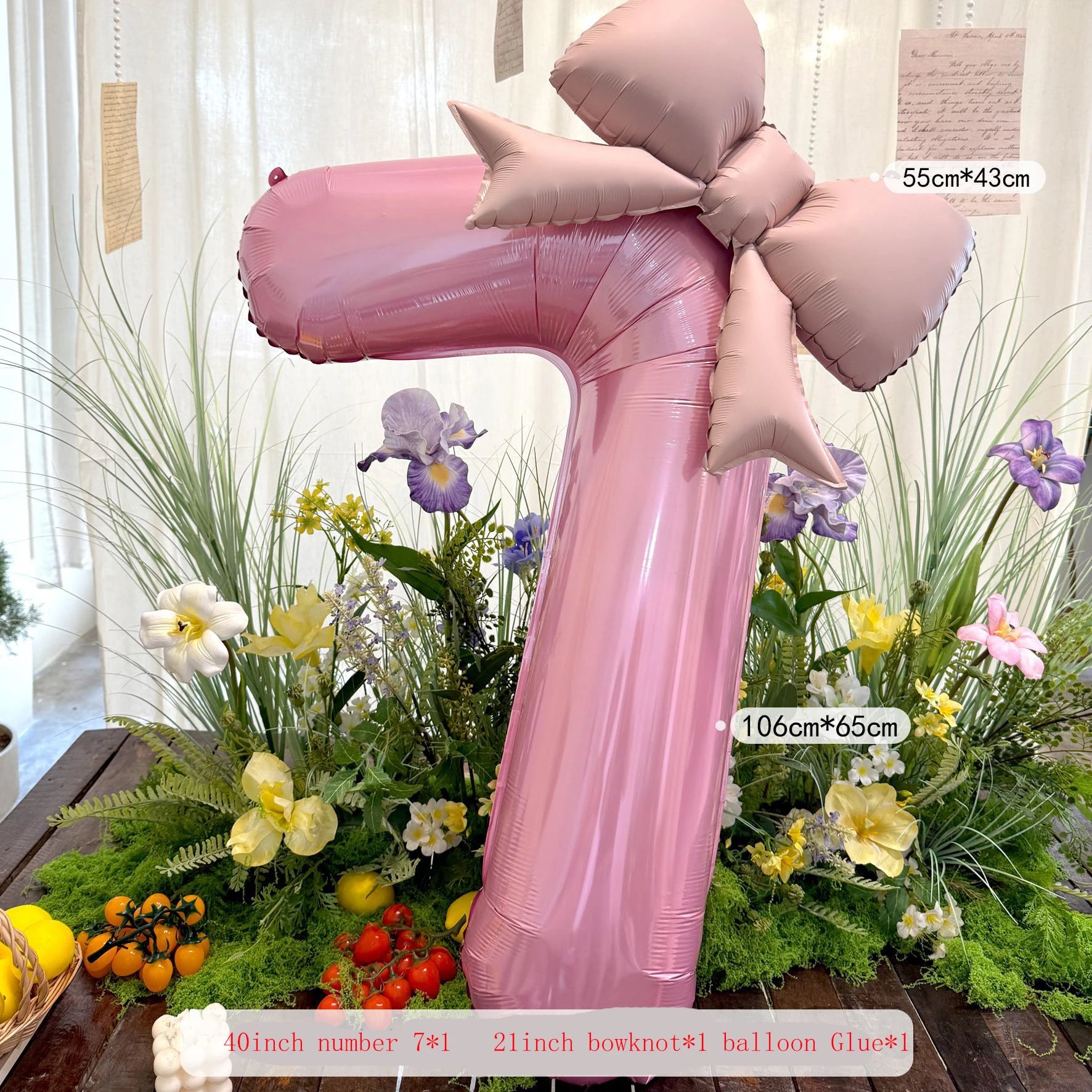 2pcs 40inch Pink Bowknot Number Foil Balloons Wedding Birthday Party Decoration Anniversary Decor Photo Props Party Supplies