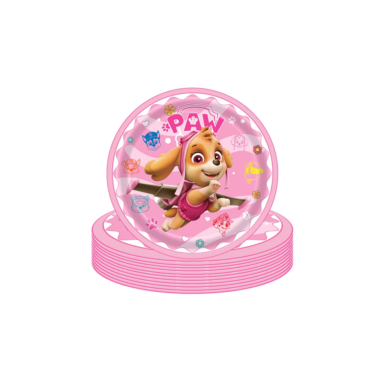 Roze Skye Paw Patrol Verjaardagsfeestje Decoratie Kinderdouche Jongens Meisjes Serviesbenodigdheden Tafelkleed Ballon Taart Topper Stro