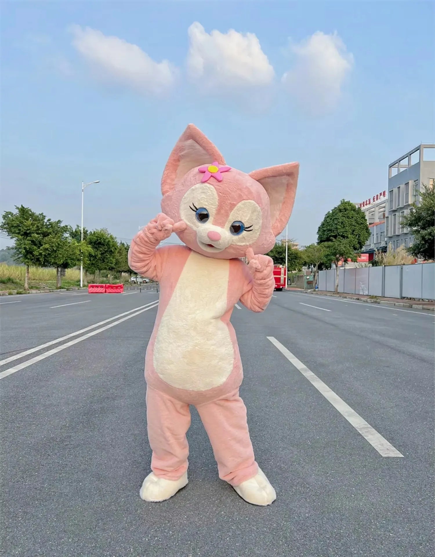 2026 Hoge kwaliteit roze Lilo & Stitch stripfiguur mascottekostuum Disney reclame fancy dress dier carnaval