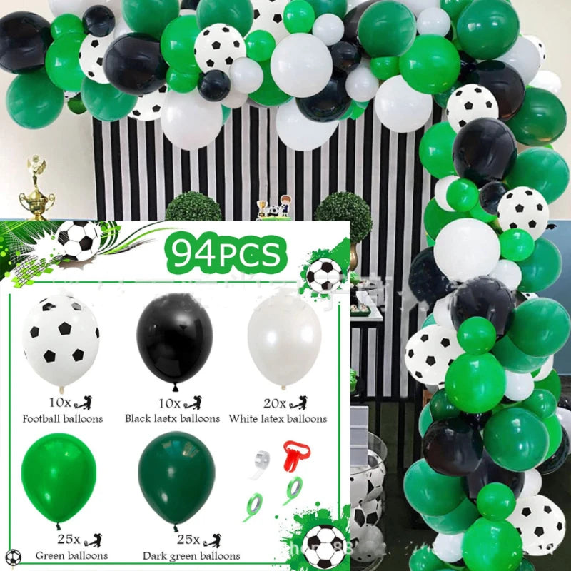 Voetbal Thema Verjaardagsfeestje Decoratie Servies Set Ballon Kit Voetbal Party Jongen Meisje kind Gunsten Banner Achtergrond Cup Plaat