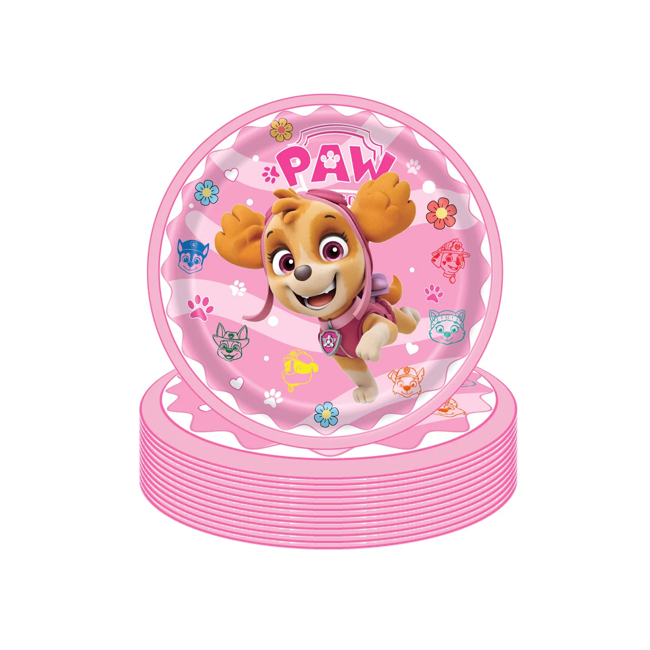 Roze Skye Paw Patrol Verjaardagsfeestje Decoratie Kinderdouche Jongens Meisjes Serviesbenodigdheden Tafelkleed Ballon Taart Topper Stro