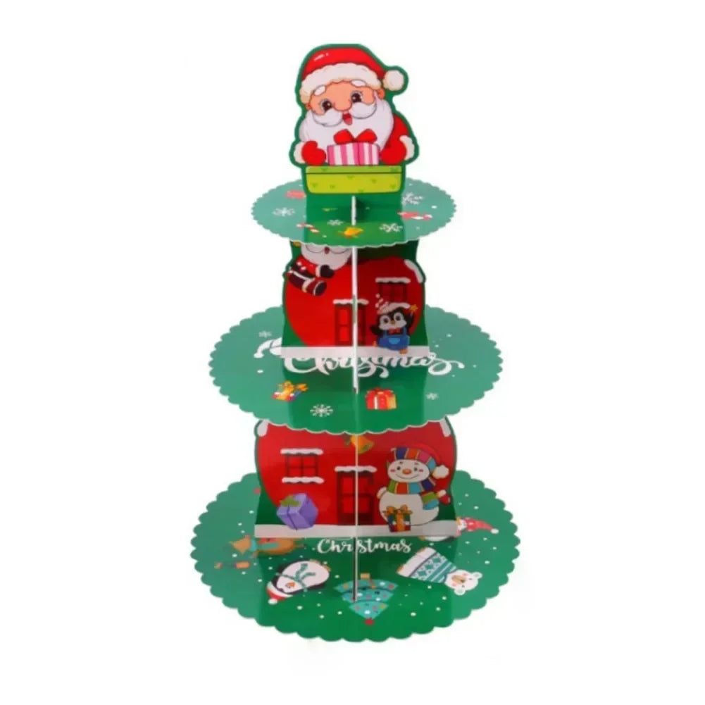 Halloween 3 Tier Dessert Stand Adjustable Cupcake Rack DIY Cake Tray Christmas Thanksgiving Home Party Decoration Baking Display