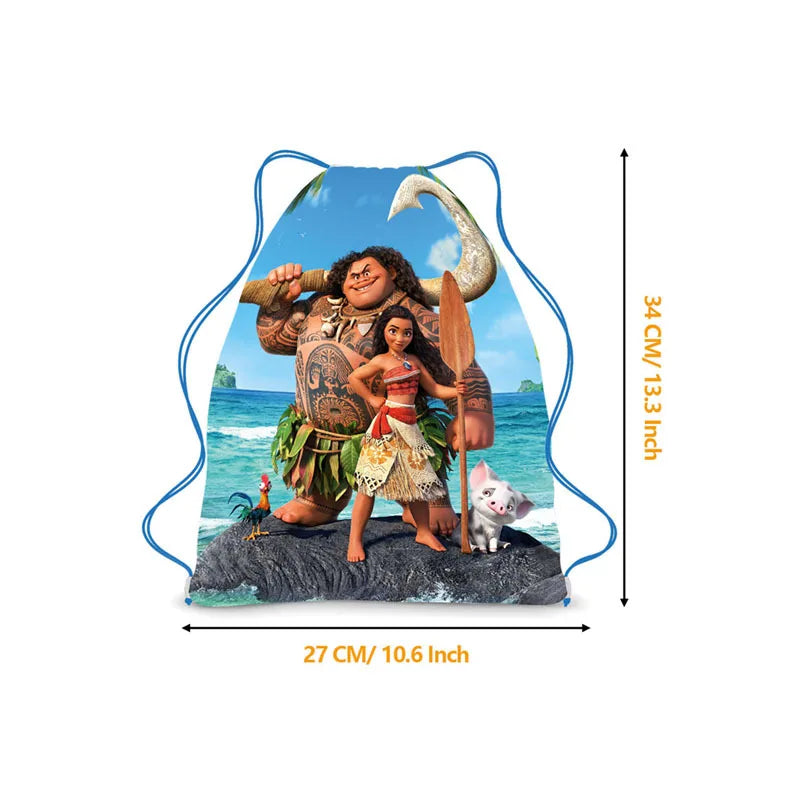 6/36 Stuks Moana Gift Bags Kids Gunsten Baby Shower Non-Woven Stof Trekkoord Rugzak Baby Shower Party Decor Verjaardagsbenodigdheden