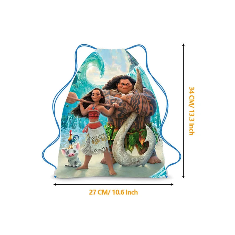 6/36 Stuks Moana Gift Bags Kids Gunsten Baby Shower Non-Woven Stof Trekkoord Rugzak Baby Shower Party Decor Verjaardagsbenodigdheden