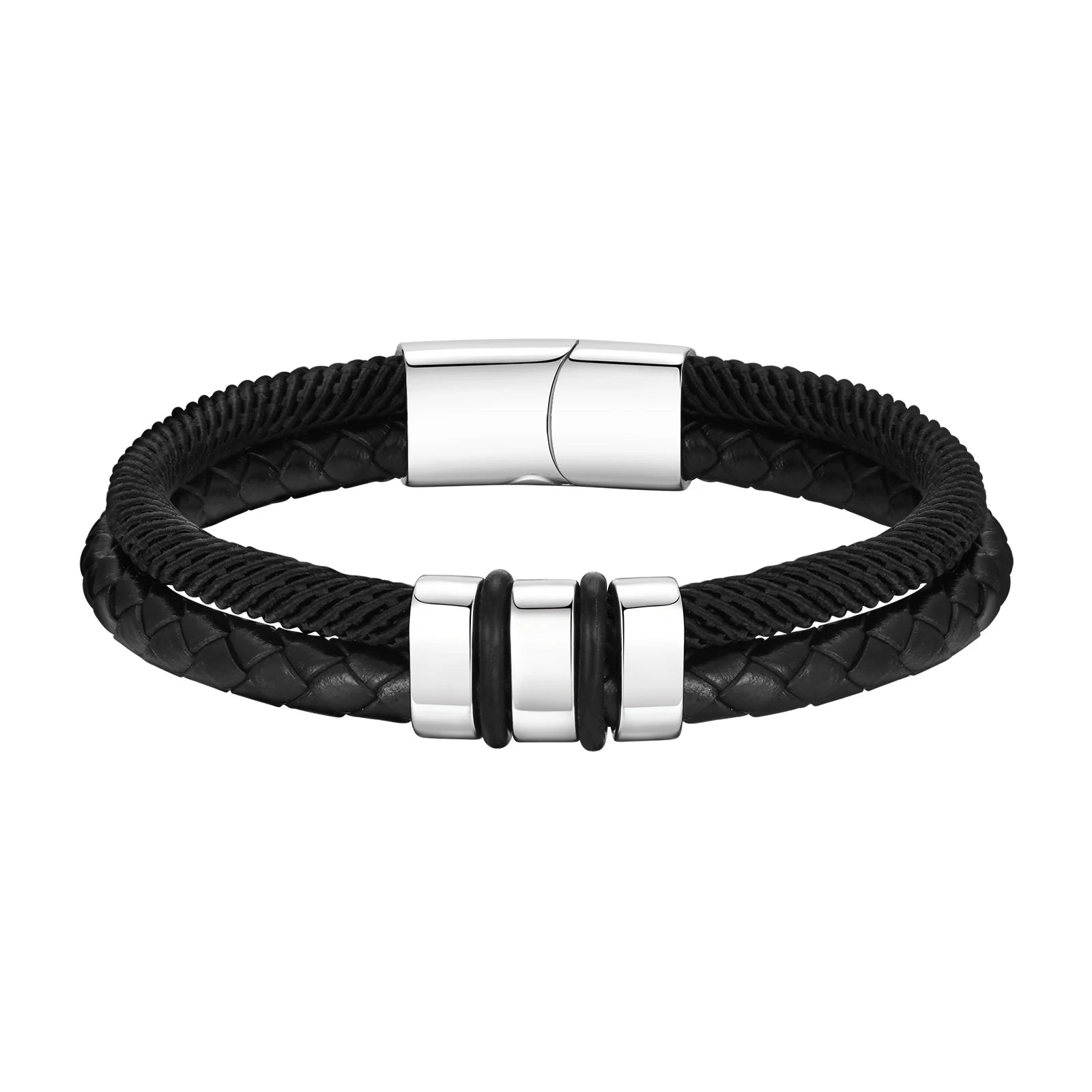 Vnox gratis gepersonaliseerde familienaam armbanden cadeau voor mannen papa opa, 3-5 roestvrijstalen kralen armbanden, liefde kerstcadeau