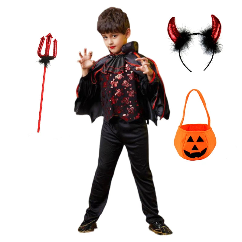 Halloween Girl Cosplay Vampire Dress For Kids Ghost Bride Vampire Costume Vampiran Carnival Party Outfits Scarlet Gothic Clothes