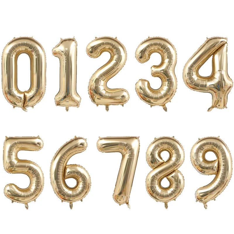 40Inch Foil Birthday Balloons 0-9 Helium Number Balloon Happy Birthday Wedding Party Decorations Shower Large Figures Globos