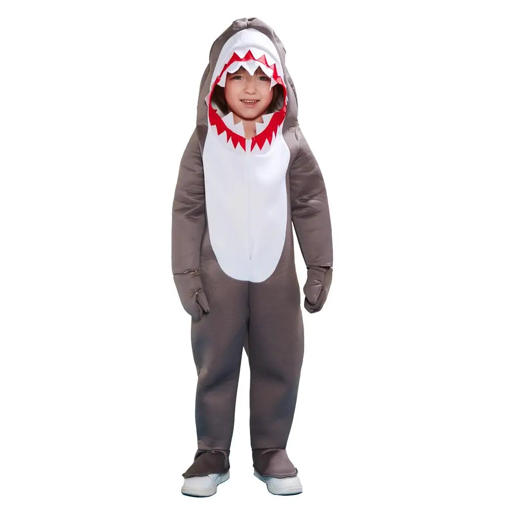 Boy Cute Shark Hooded Jumpsuits Boys Girls Halloween Animals Cosplay Costume Carnival Easter Purim Fancy Dress