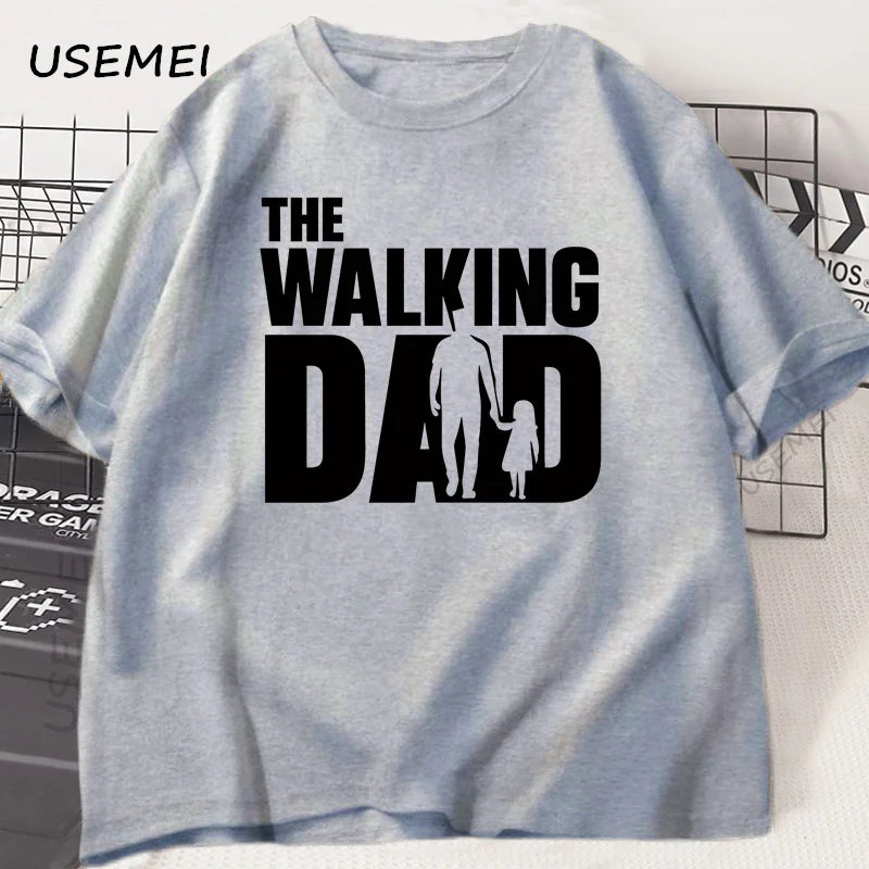 De wandelende papa grappig T-shirt grappige vader en dochter bijpassende tee shirt coole papa grafische T-shirts beste vaderdagkleding