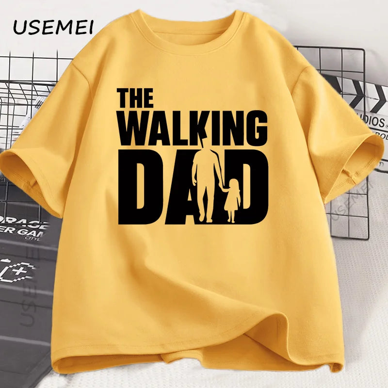 De wandelende papa grappig T-shirt grappige vader en dochter bijpassende tee shirt coole papa grafische T-shirts beste vaderdagkleding