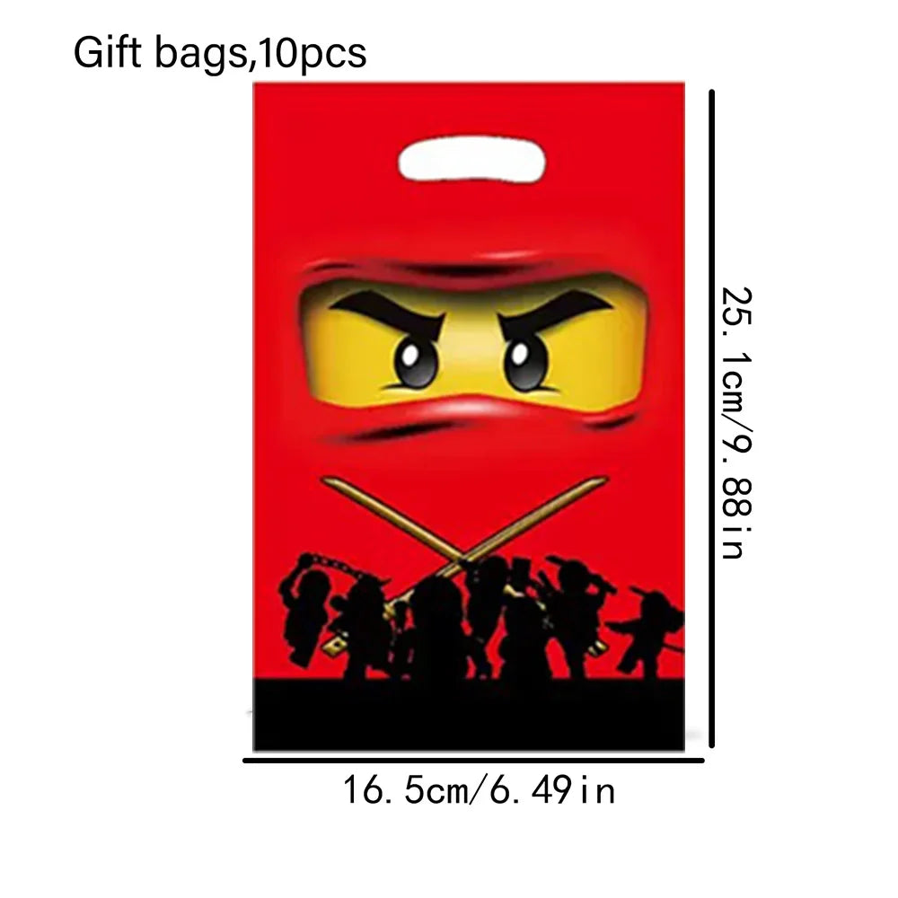 10/50Pcs Cartoon Ninja Gift Bag Birthday Party Supplies Candy Bag Gift Filling Bag Gifts to Guests Children Baby Shower Supplies