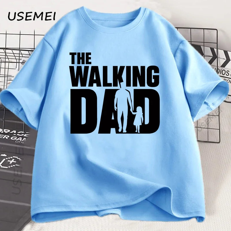De wandelende papa grappig T-shirt grappige vader en dochter bijpassende tee shirt coole papa grafische T-shirts beste vaderdagkleding