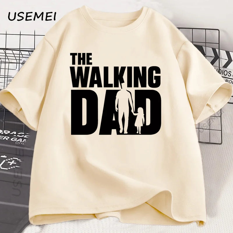 De wandelende papa grappig T-shirt grappige vader en dochter bijpassende tee shirt coole papa grafische T-shirts beste vaderdagkleding
