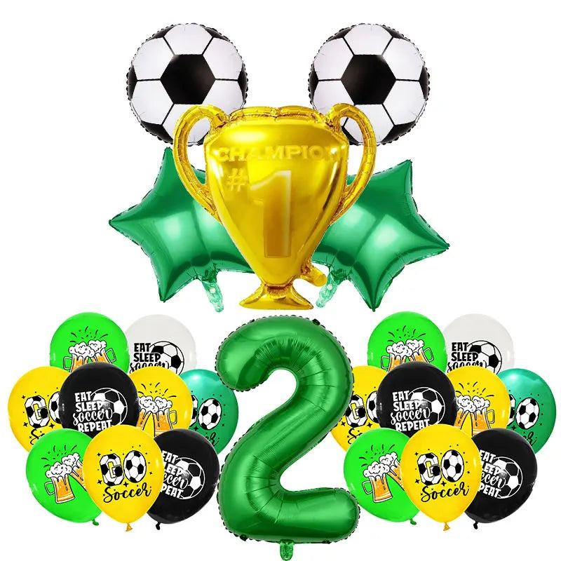 Voetbal Thema Verjaardagsfeestje Decoratie Servies Set Ballon Kit Voetbal Party Jongen Meisje kind Gunsten Banner Achtergrond Cup Plaat