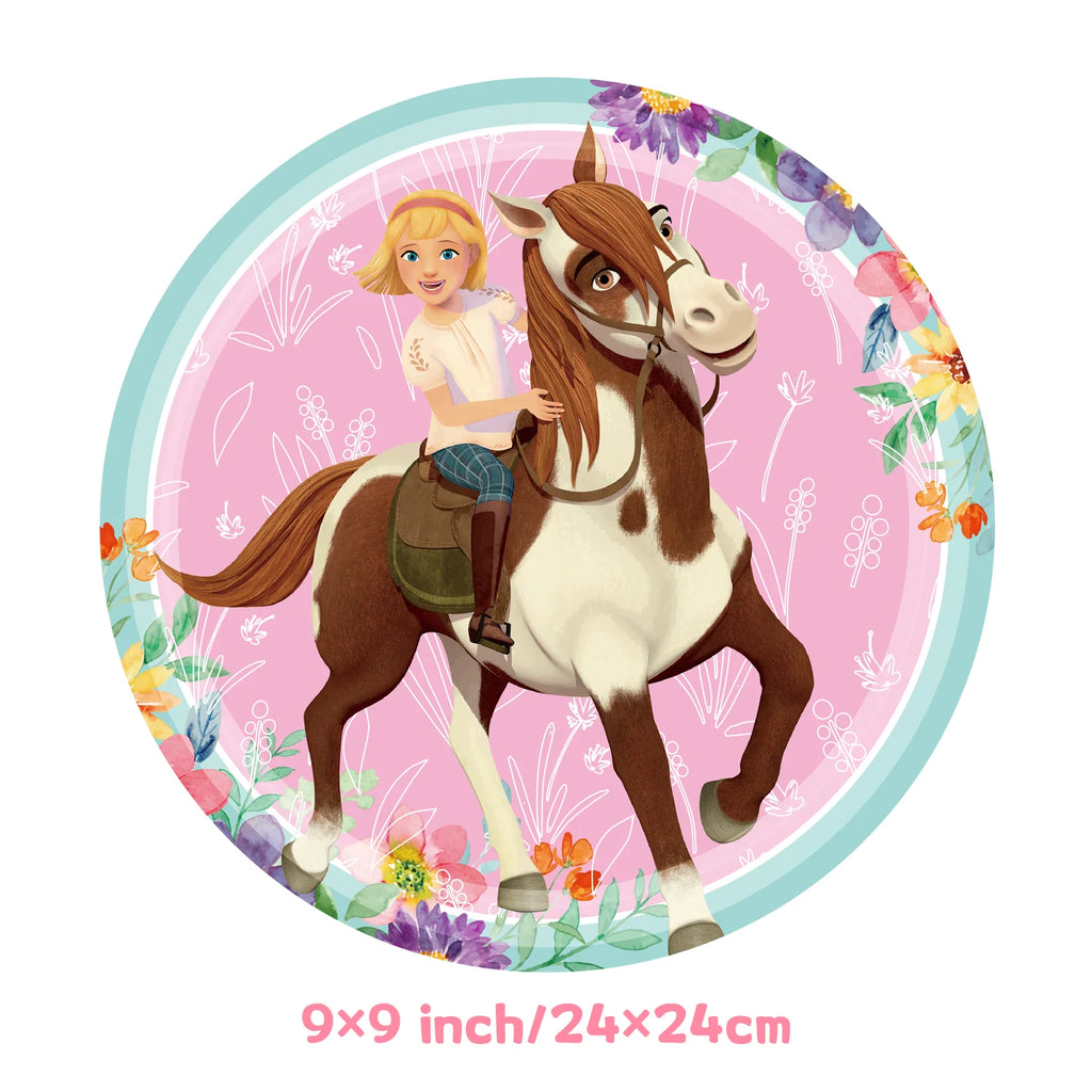 Cartoon Paard Verjaardagsfeestje Decoratie Geest-Hengst Jongen Meisje Gunst DIY Cake Topper Cup Plaat Tafelkleed Baby Douche Benodigdheden