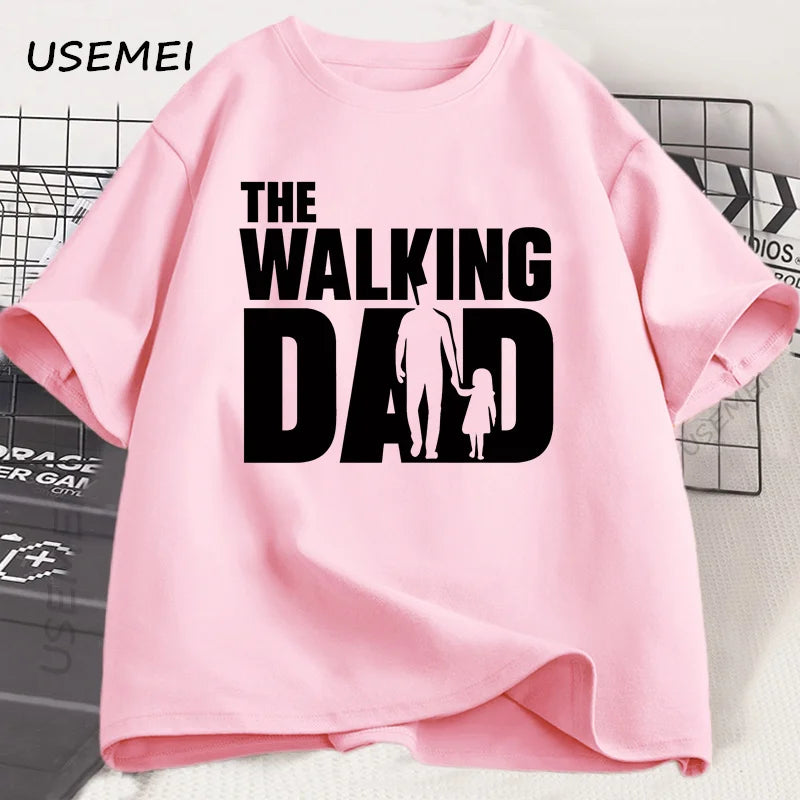De wandelende papa grappig T-shirt grappige vader en dochter bijpassende tee shirt coole papa grafische T-shirts beste vaderdagkleding
